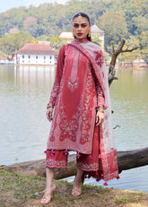 3-PC Unstitched Embroidered Luxury Lawn By Hussain Rehar | Flare